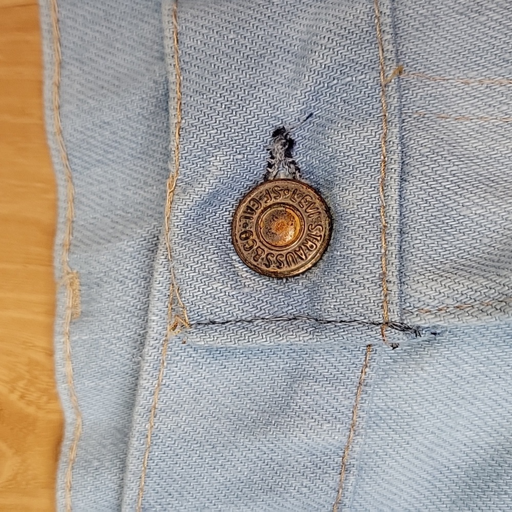 VINTAGE 1970's Orange Tab Levi's Bell Bottom Jeans - Picture 4 of 13